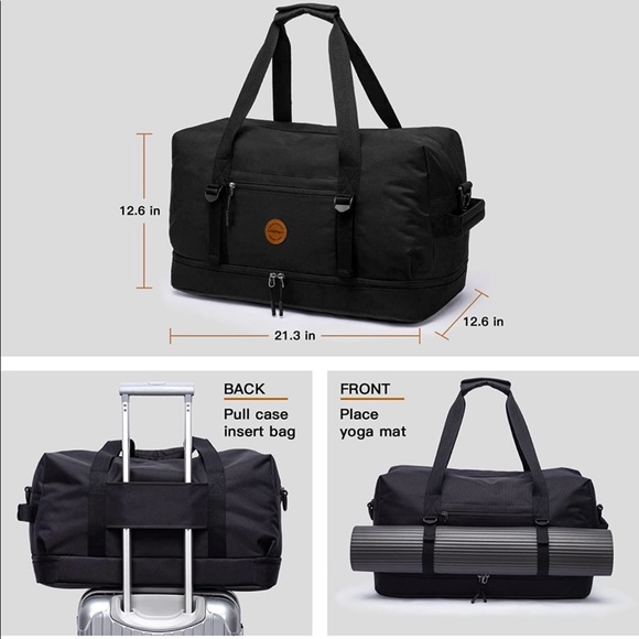 BRAND NEW STYLISH BLACK WEEKEND BAG / DUFFEL BAG(NWT) - Picture 5 of 5